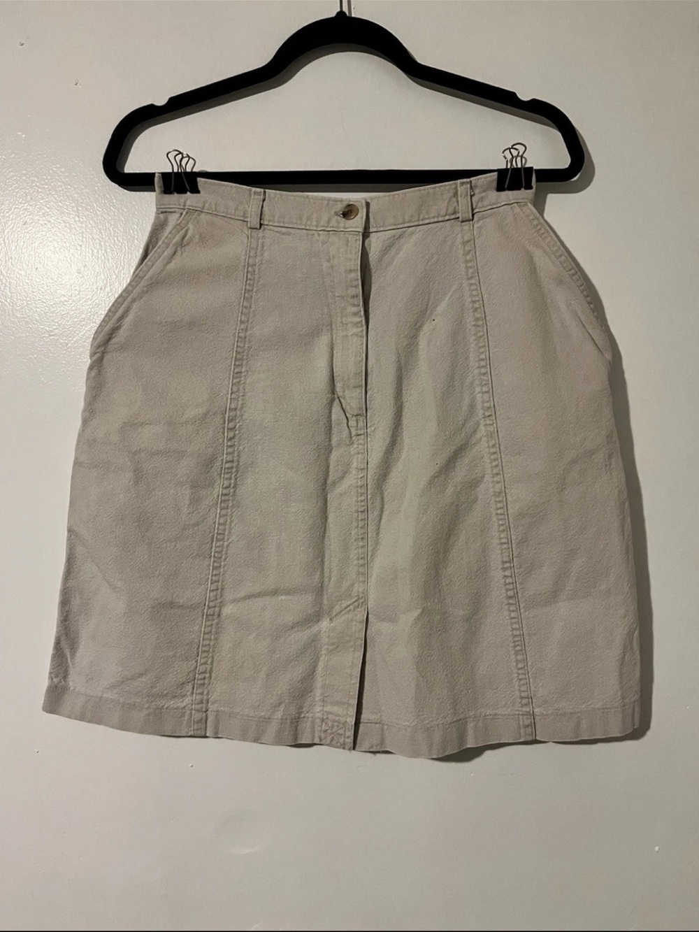 Vintage Woolrich Beige Cotton A-Line Skirt